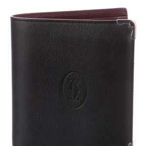 Cartier Black Leather Wallet with Silver Accents